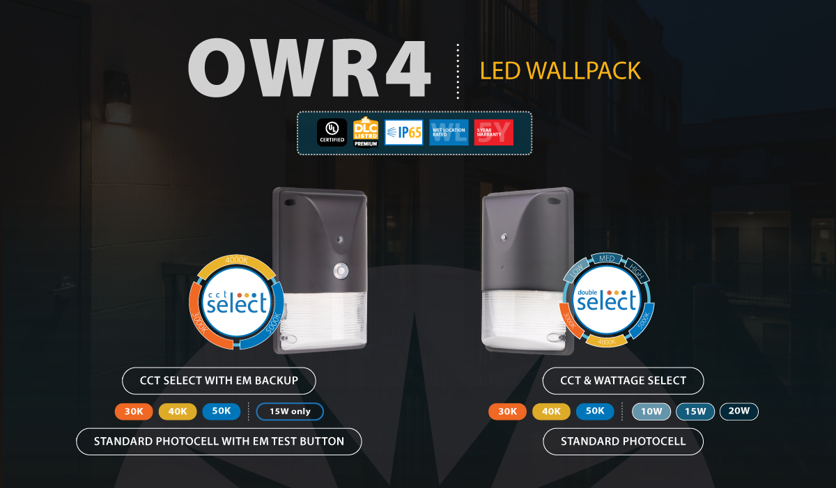 OWR4 Selectable LED Wallpack for Perimeter and General-Purpose Lighting ...